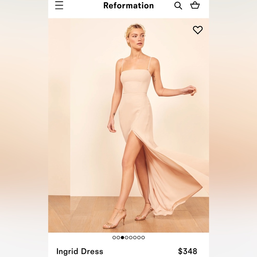 Reformation Ingrid dress in champagne